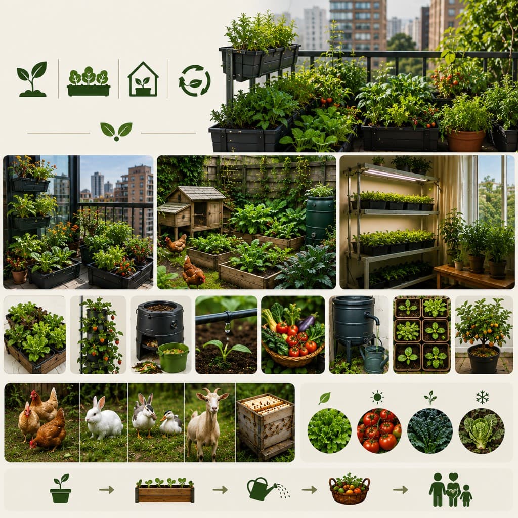 Micro-gardens — balcony, indoor, and small-scale urban growing